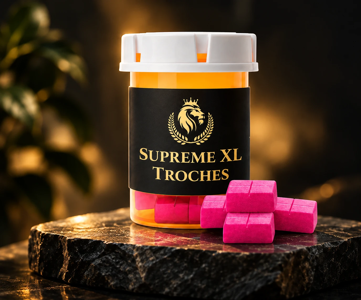 Supreme XL Troches bottle with rapid dissolve tablets